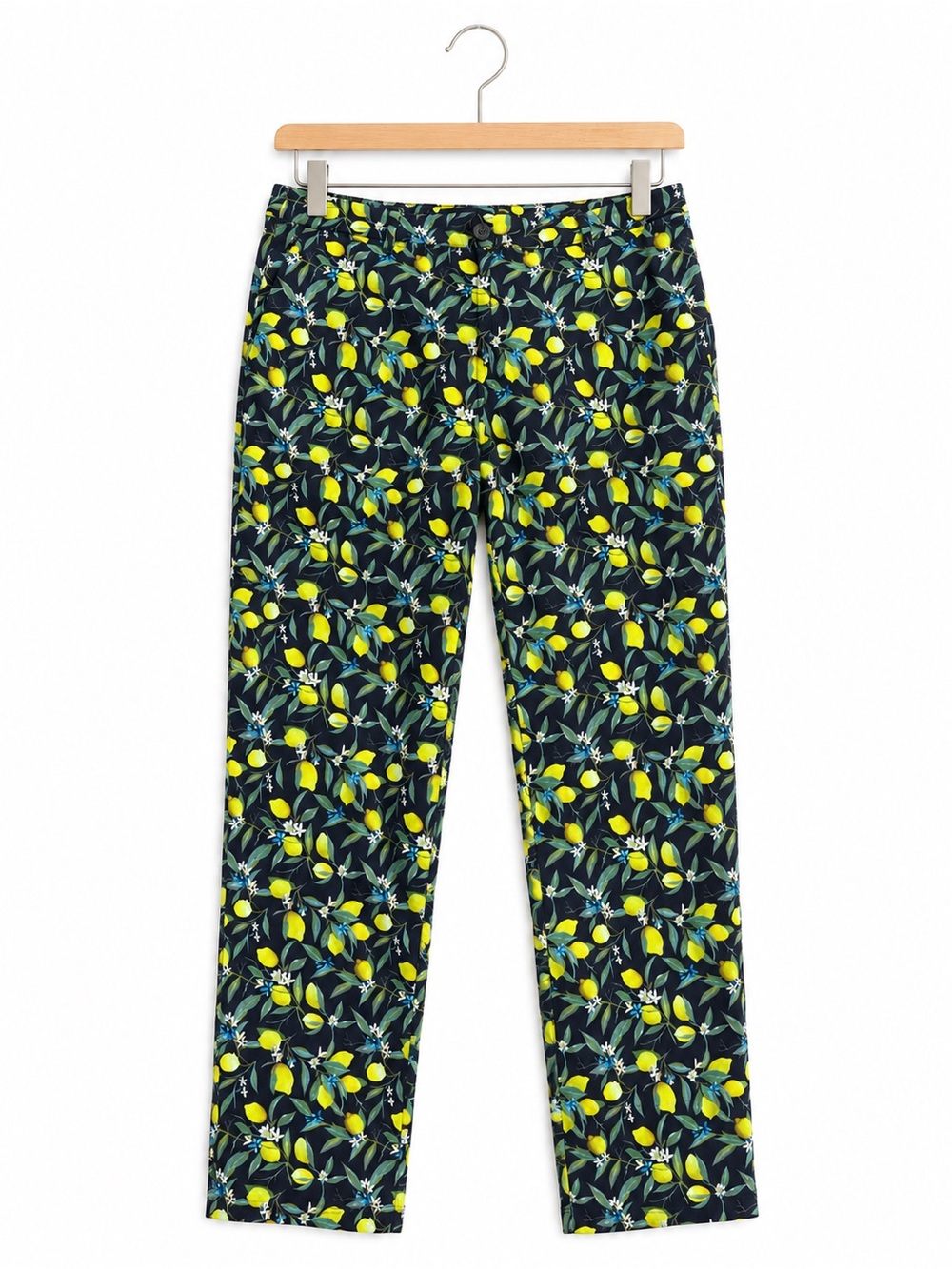 Wildfang Empower Trousers Lemon Print Wide Leg High Waist Women's Size 12